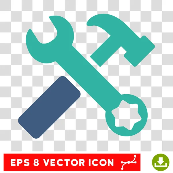 Hamer en Eps Vector moersleutelpictogram — Stockvector