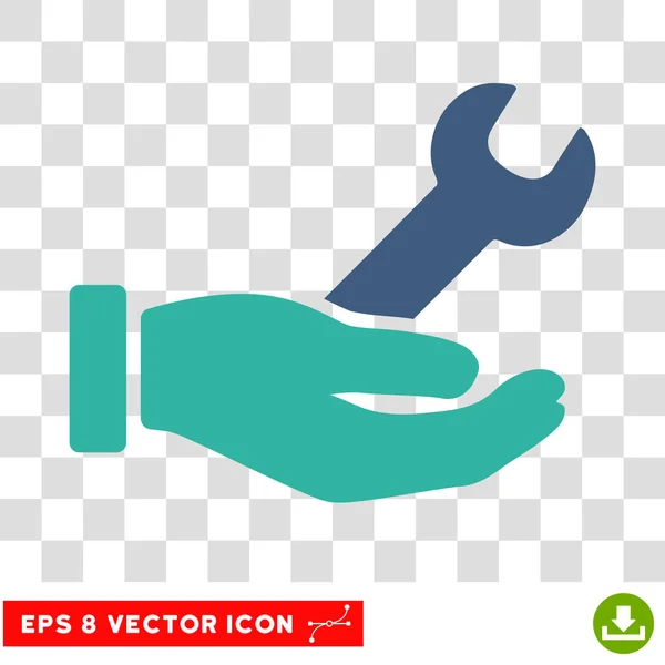 Llave de servicio de mano Eps Vector icono — Vector de stock