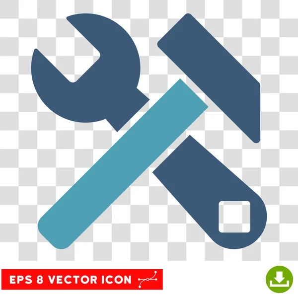 Icona vettoriale con martello e chiave inglese — Vettoriale Stock