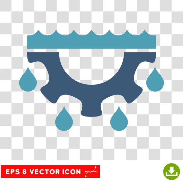 Vatten droppar Eps vektor kugghjulsikonen — Stock vektor