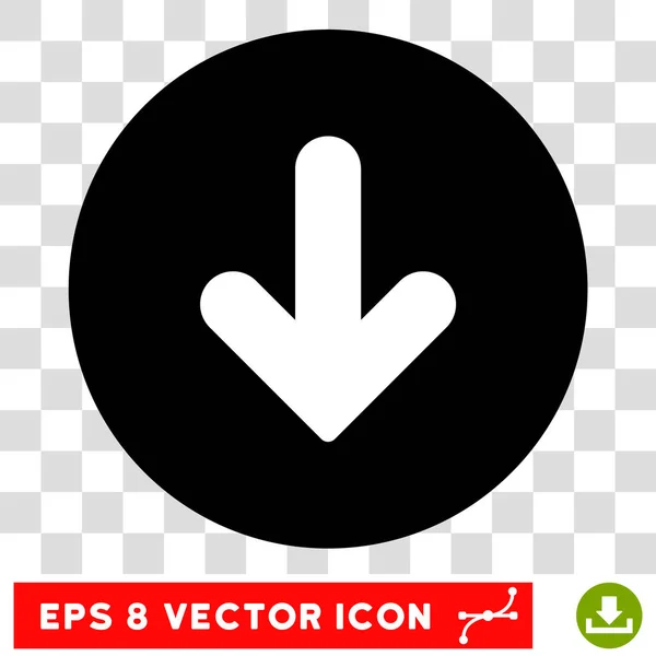 Arrow Down Round Vector Eps Icon — Stock Vector