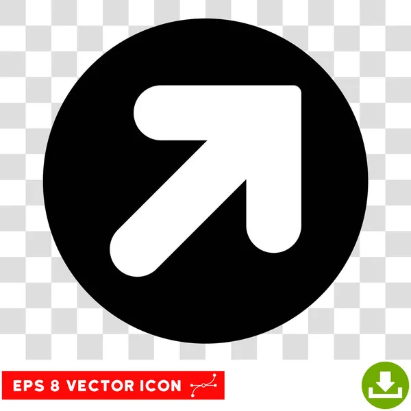 Pfeil nach oben rechts rundes Vektor eps Symbol — Stockvektor