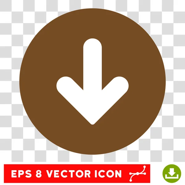 Seta para baixo vetor redondo ícone Eps — Vetor de Stock