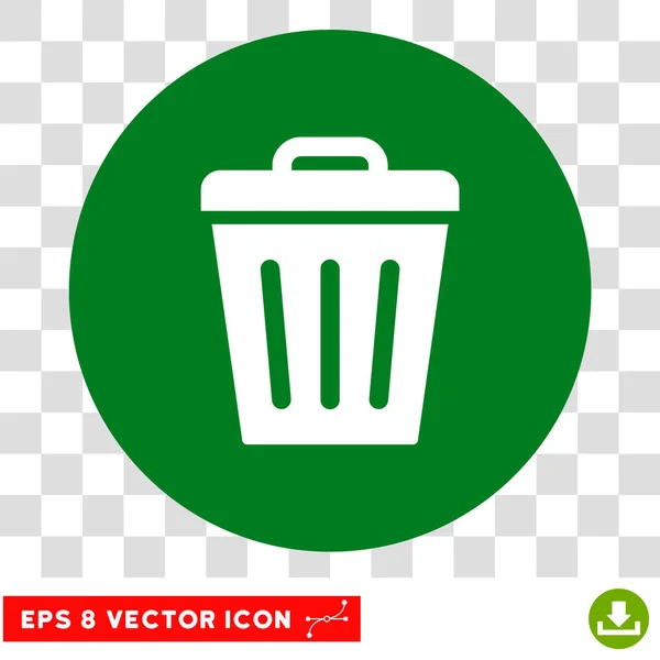 Trash Can Round Vector Eps Icon — Stock Vector