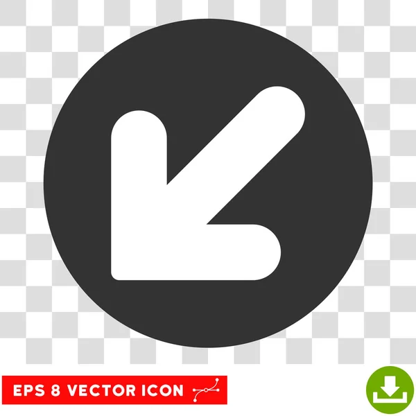 Seta para baixo esquerda redonda vetor Eps ícone — Vetor de Stock