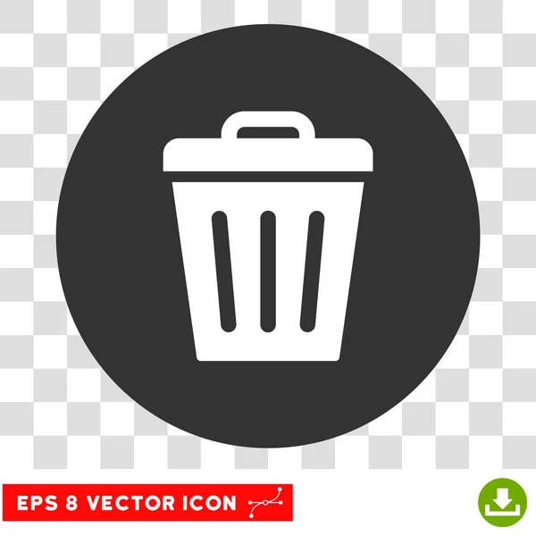 Poubelle ronde Vector Eps Icône — Image vectorielle