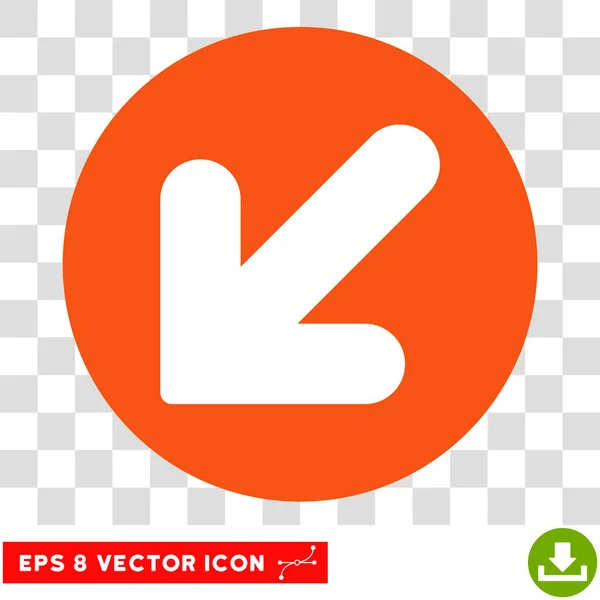 Flecha hacia abajo izquierda redonda Vector Eps icono — Vector de stock