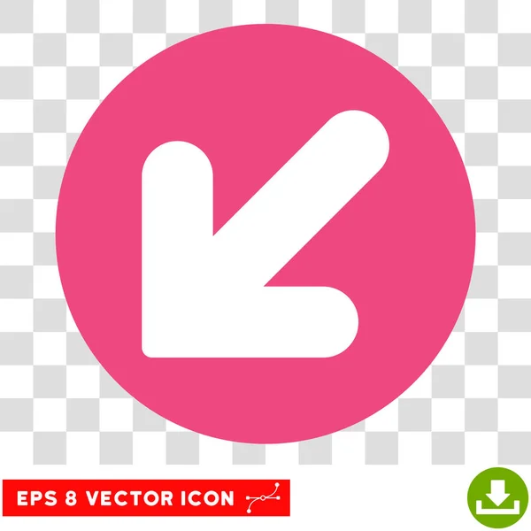 Pijl-omlaag links ronde Vector EPS-pictogram — Stockvector