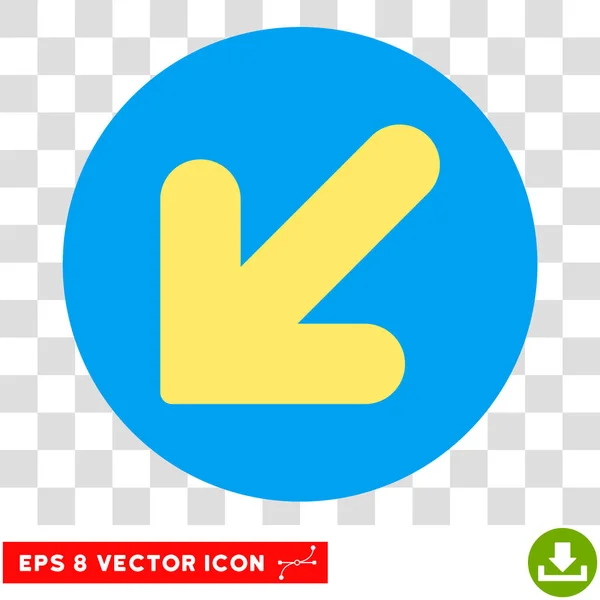 Arrow Down Left Round Vector Eps Icon — Stock Vector