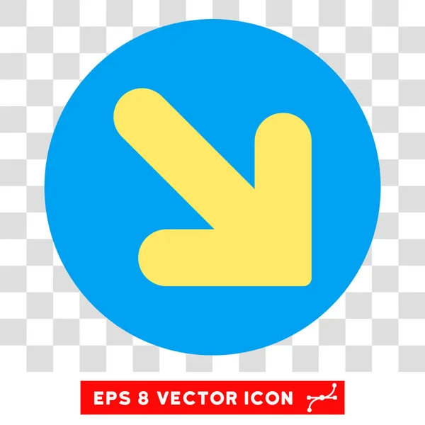 Flecha hacia abajo derecha redonda Vector Eps icono — Vector de stock