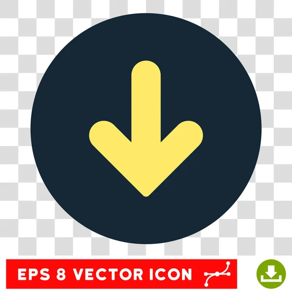Flecha hacia abajo Vector redondo Eps icono — Vector de stock