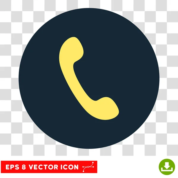 Phone Receiver Round Vector Eps Icon — Stock Vector