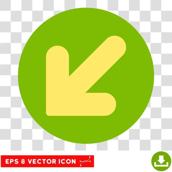 Pijl-omlaag links ronde Vector EPS-pictogram — Stockvector