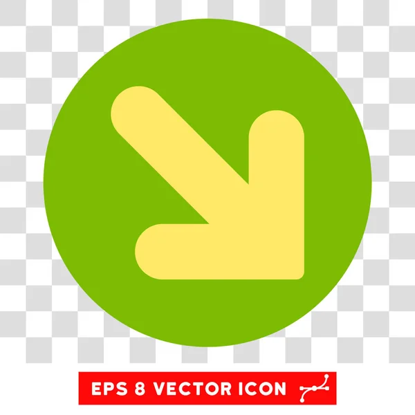 Flecha hacia abajo derecha redonda Vector Eps icono — Vector de stock