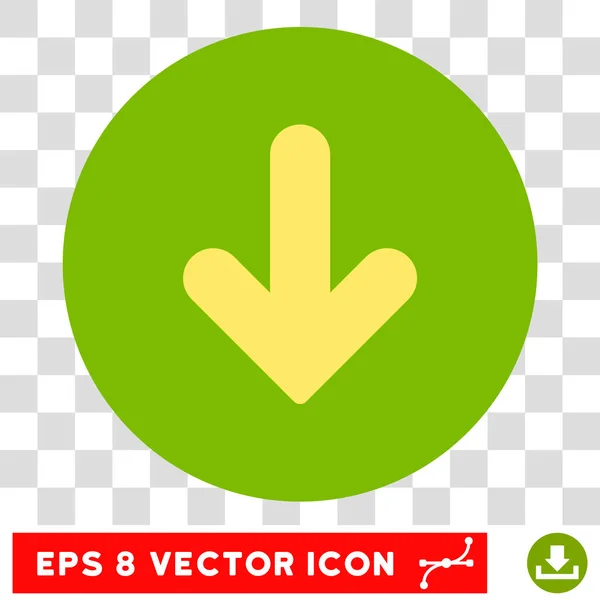 Flecha hacia abajo Vector redondo Eps icono — Vector de stock