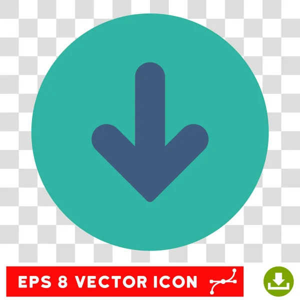 Flecha hacia abajo Vector redondo Eps icono — Vector de stock