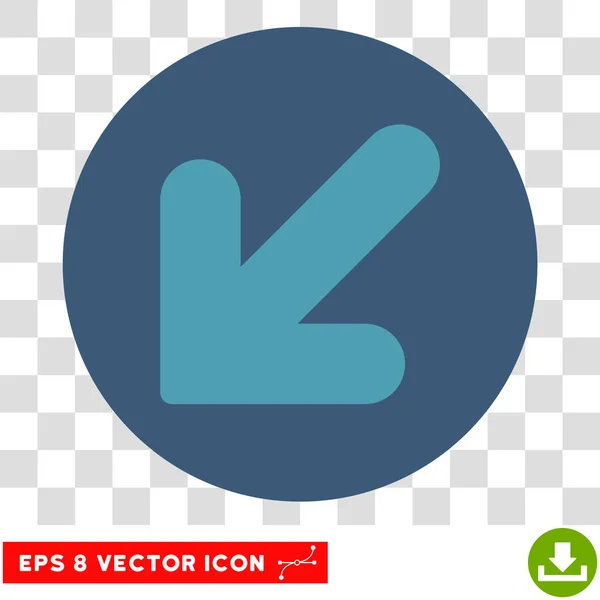 Flecha hacia abajo izquierda redonda Vector Eps icono — Vector de stock