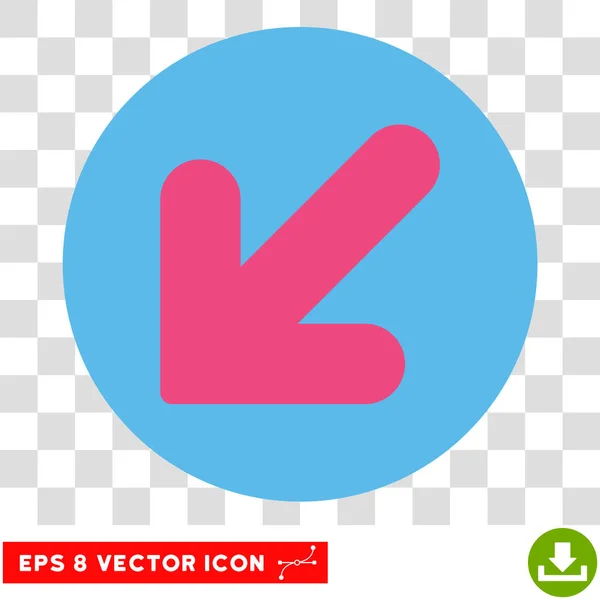 Arrow Down Left Round Vector Eps Icon — Stock Vector