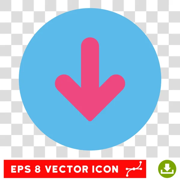 Arrow Down Round Vector Eps Icon — Stock Vector