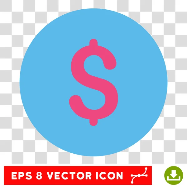 Dollar Round Vector Eps Icon — Stock Vector