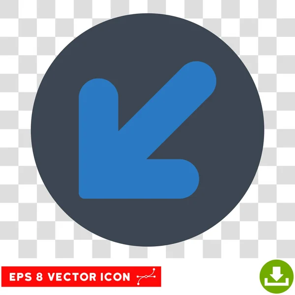 Arrow Down Left Round Vector Eps Icon — Stock Vector
