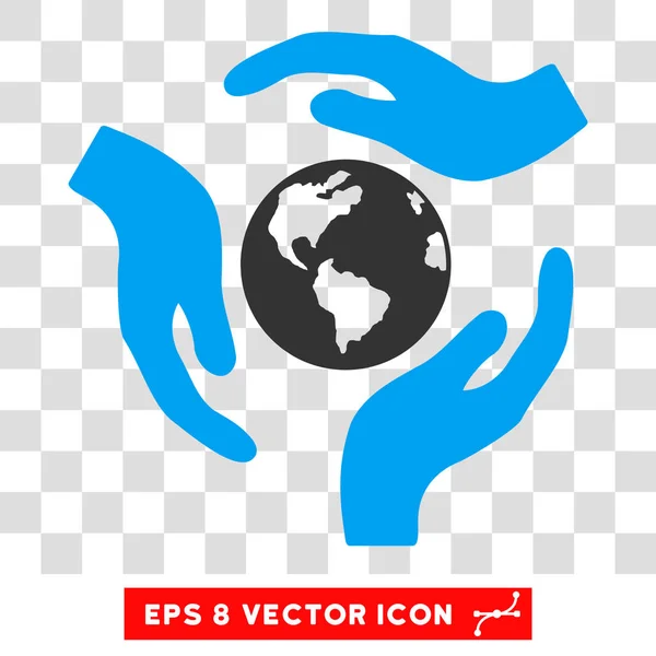 Icono vectorial de manos de cuidado global Eps — Vector de stock