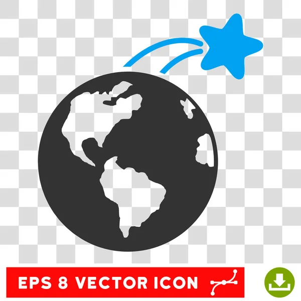 El aumento de satélite en la Tierra Eps Vector icono — Vector de stock