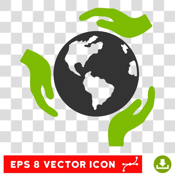 Earth ochranu rukou Eps vektorové ikony — Stockový vektor