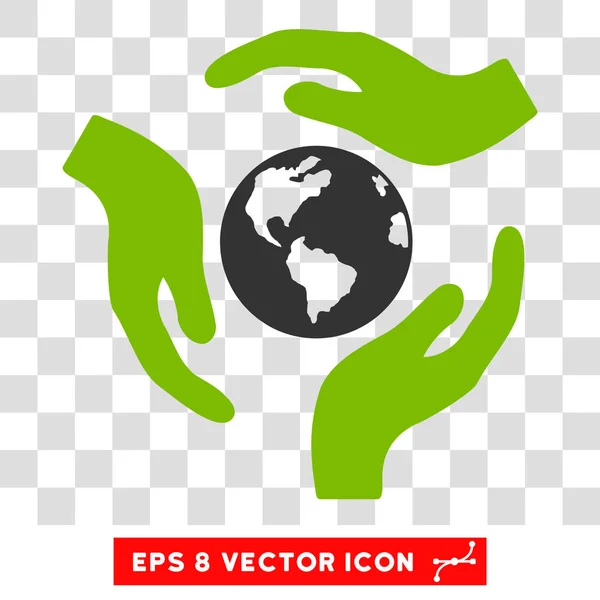Global Care Hands Eps Vector Icon — Stock Vector