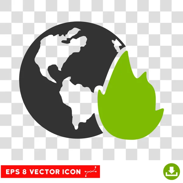 Planet Flame Eps Vector Icon — Stock Vector