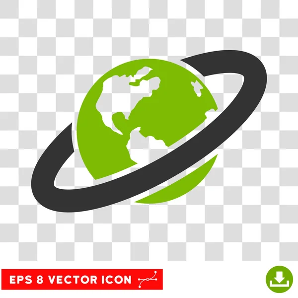 Beringter Planet eps Vektor-Symbol — Stockvektor