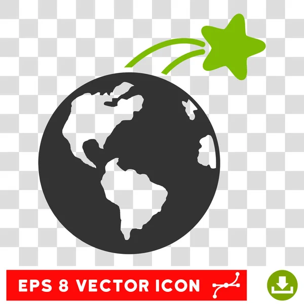 Aufstrebender Satellit auf der Erde eps Vektorsymbol — Stockvektor