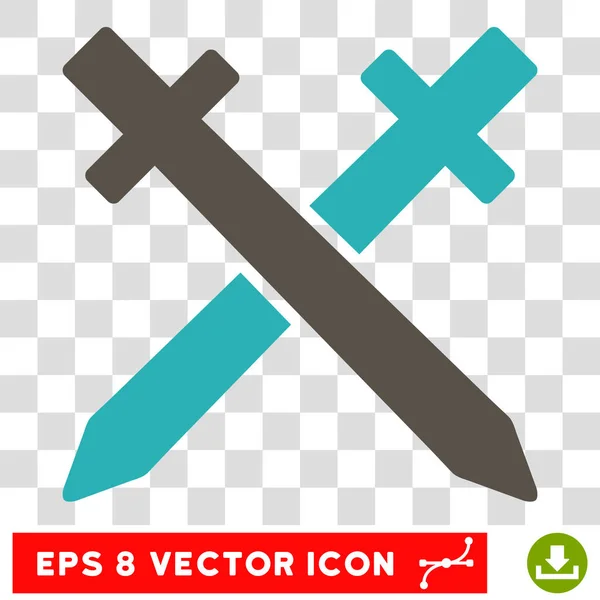 Cruzando Espadas Eps Vector Icono — Vector de stock