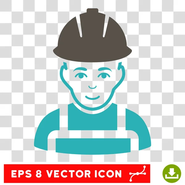 Trabalhador feliz Eps Vector Ícone — Vetor de Stock