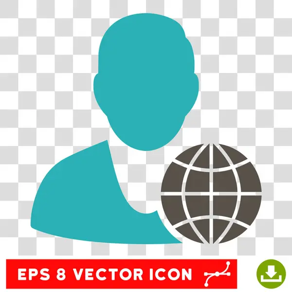 Global Manager Eps Vector Icono — Vector de stock