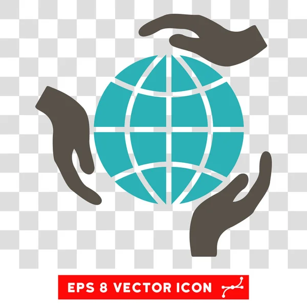 Globaler Schutz Hände eps Vektor-Symbol — Stockvektor