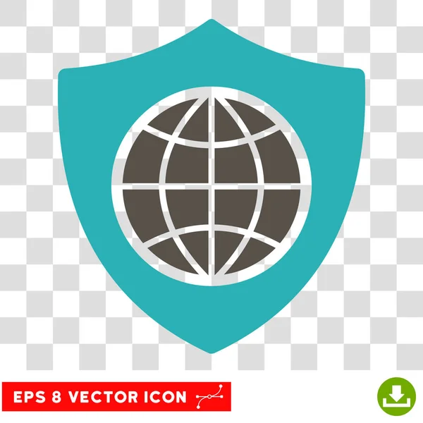 Escudo global Eps Vector Icono — Vector de stock