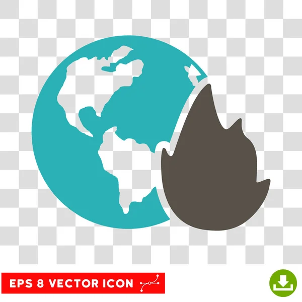 Planet Flamme eps Vektorsymbol — Stockvektor