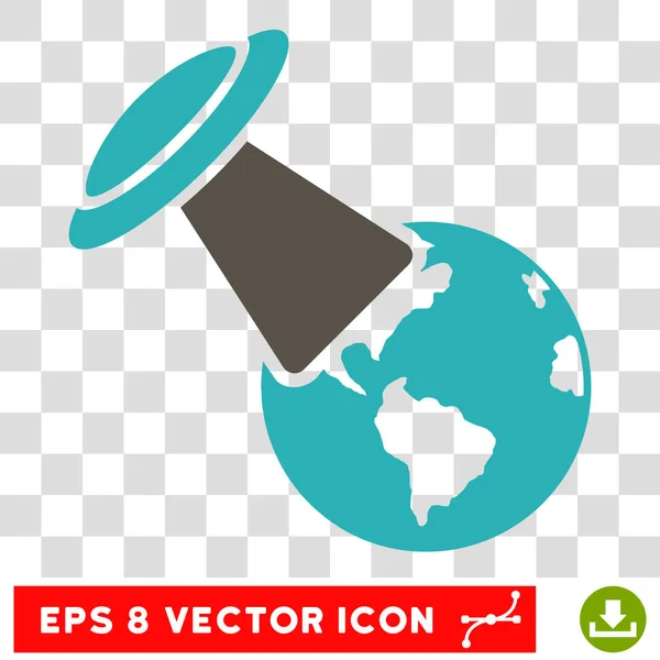 Ufo explora la Tierra Eps Vector Icono — Vector de stock
