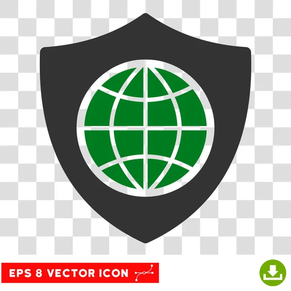Escudo global Eps Vector Icono — Vector de stock