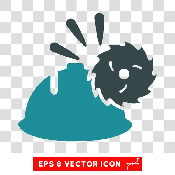 Proteção de cabeça de lâmina circular Eps Vector Icon — Vetor de Stock