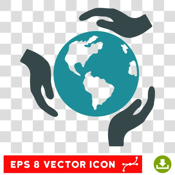 Manos de protección de la tierra Eps Vector Icono — Vector de stock