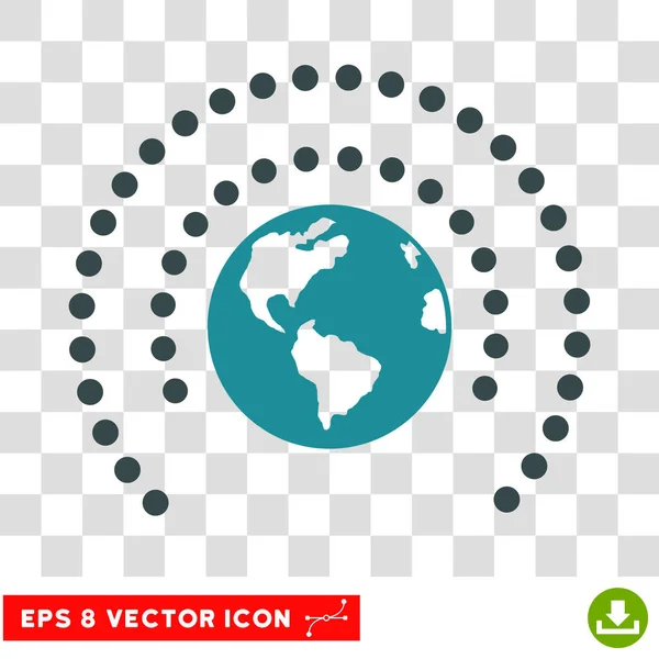 Escudo da Esfera Terrestre Eps Vector Icon — Vetor de Stock