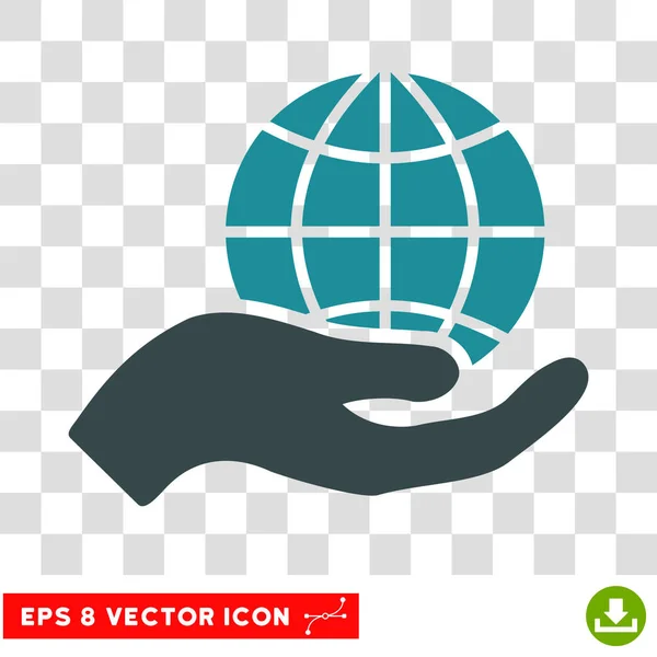 Global Care Hand Eps Vector Icon — Stock Vector