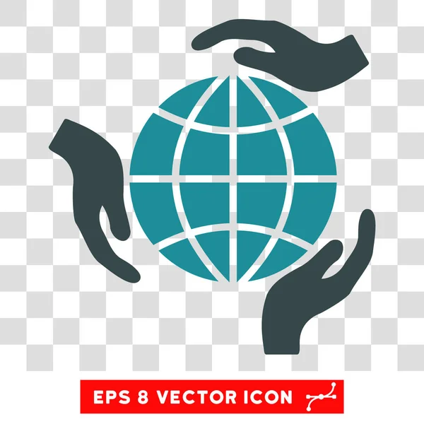 Globaler Schutz Hände eps Vektor-Symbol — Stockvektor