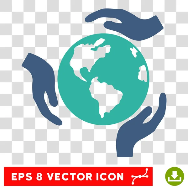 Manos de protección de la tierra Eps Vector Icono — Vector de stock