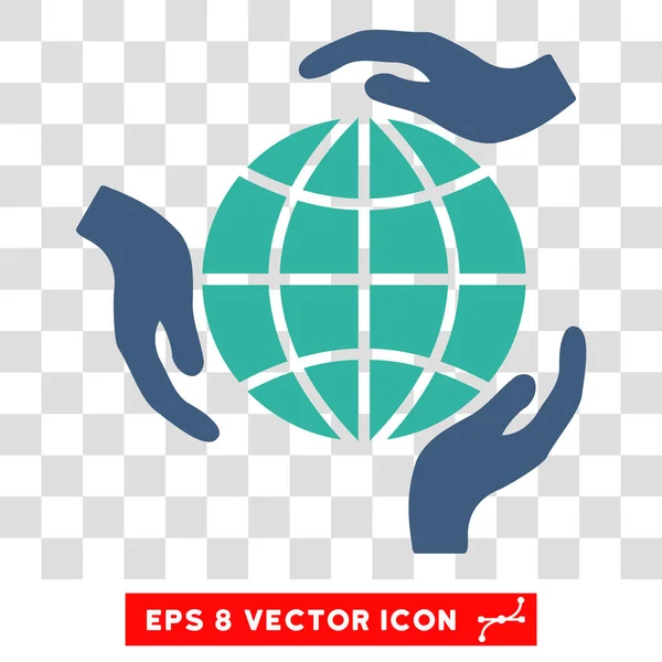 Manos de protección global Eps Vector Icono — Vector de stock