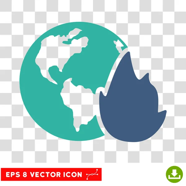 Planeta Chama Eps Vector Ícone — Vetor de Stock