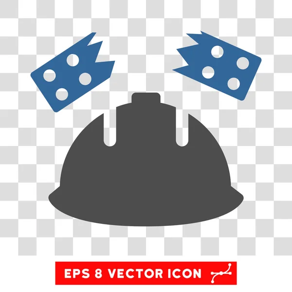 Casco de ladrillo accidente Eps Vector Icono — Vector de stock