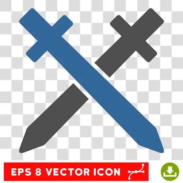 Cruzando espadas Eps Vector Ícone — Vetor de Stock
